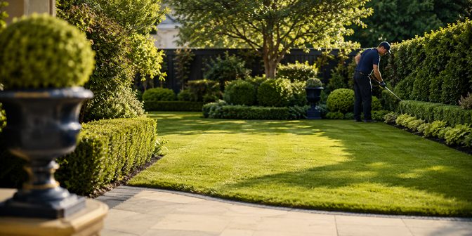 Neat, well-maintained garden and yard